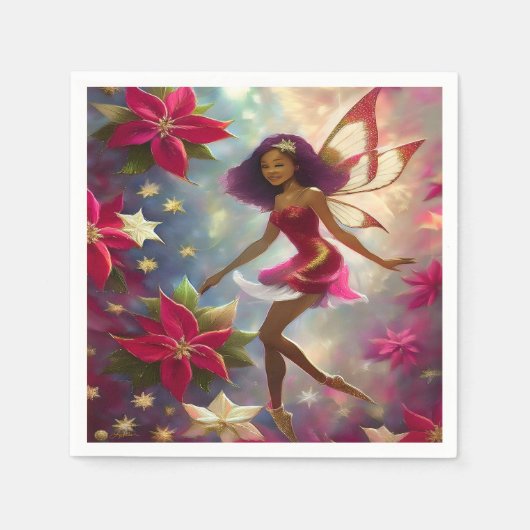 Christmas Fairy Collection Plum Tint Natural Hair Serviette (Vorderseite)