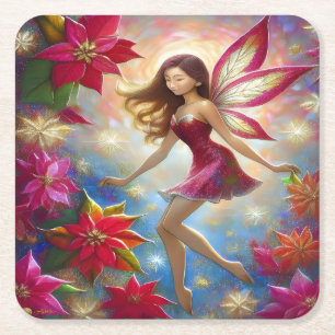 Christmas Fairy Collection - Reddish Brown Hair Rechteckiger Pappuntersetzer