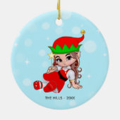 Christmas Fairy Elf Holding a Star Keramik Ornament (Hinten)