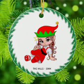Christmas Fairy Elf Holding a Star Keramik Ornament