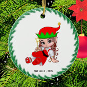 Christmas Fairy Elf Holding a Star Keramik Ornament