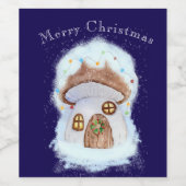 Christmas fairy house weinetikett (Einzelnes Label)