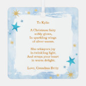 Christmas Fairy in an Enchanted Forest Ornament Aus Metall (Rückseite)