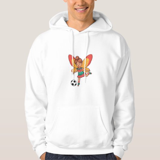 Christmas Fairy Playing Soccer Hoodie (Vorderseite)