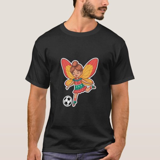 Christmas Fairy Playing Soccer T-Shirt (Vorderseite)