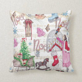 Christmas Fairy Tale Hand bemalt Kissen