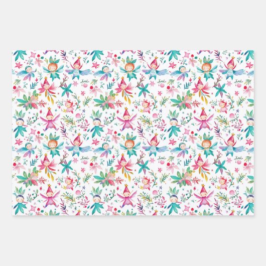 Christmas Fairy Tree Gingerbread Man Geschenkpapier Set (Vorderseite 2)