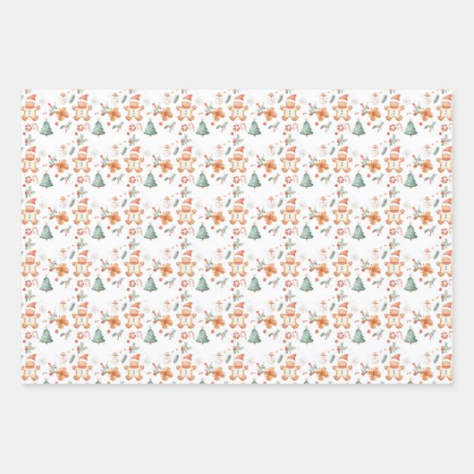 Christmas Fairy Tree Gingerbread Man Geschenkpapier Set (Vorderseite 3)