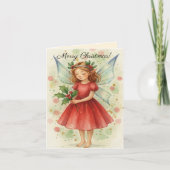 Christmas Fairy Watercolor Art Greetings Karte (Vorderseite)