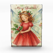 Christmas Fairy Watercolor Art Holiday Fotoblock (Vorderseite)