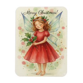 Christmas Fairy Watercolor Art  Magnet
