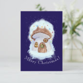 Christmas Fairytale House Dankeskarte (Stehend Vorderseite)