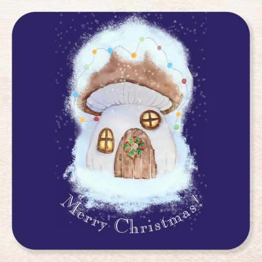 Christmas Fairytale House Rechteckiger Pappuntersetzer (Vorderseite)