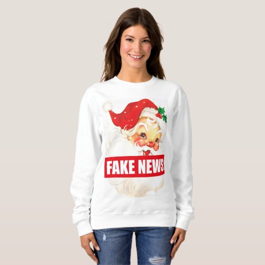 Christmas Fake News Santa Jumper Sweater Sweatshirt (Vorne ganz)