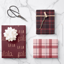 Christmas Falala lala Plaid set  Geschenkpapier Set