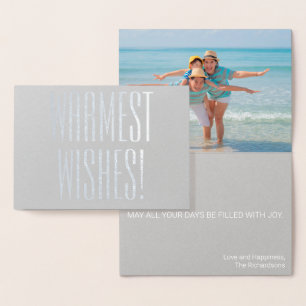 CHRISTMAS FAMILIENBEACH FOTO CARD SILVER FOIL FOLIENKARTE