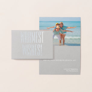 CHRISTMAS FAMILIENBEACH FOTO CARD SILVER FOLIE MIN FOLIENKARTE