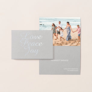 CHRISTMAS FAMILIENFOTOKARTE PEACE LIEBE FOIL MINI FOLIENKARTE