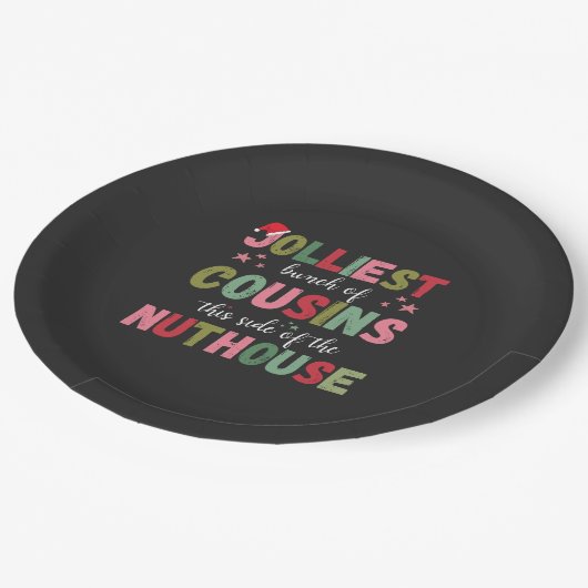 Christmas Family Cousin Reunion Matching Pappteller (Schrägansicht)