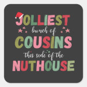Christmas Family Cousin Reunion Matching Quadratischer Aufkleber (Vorderseite)