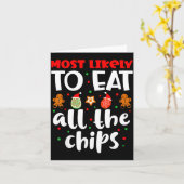 Christmas Family Cute Funny Most Likely To Eat All Karte (Gelbe Blume)