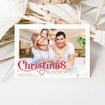 CHRISTMAS FAMILY FOTO stilvoll moderne Typografie Feiertagskarte<br><div class="desc">von kat massard >>> www.simplysweetPAPERIE.com << Ein elegantes, typografisches Design mit den zitierten Weihnachtswünschen. Maximale Fläche für Ihre schöne Familie - ein Landschaftsbild-Foto funktioniert am besten! TIPS 1. Um das Foto zu verändern, drücken Sie den Knopf "Anpassen". 2. Sie können auch die Schriftart ändern, verschieben und mehr Text hinzufügen! BENÖTIGEN...</div>