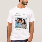 Christmas family foto white cone pine name T-Shirt (Vorderseite)