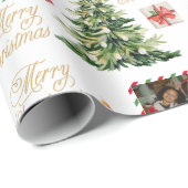 Christmas Family Frame Wrapping Paper Geschenkpapier (Rolleneckpunkt)