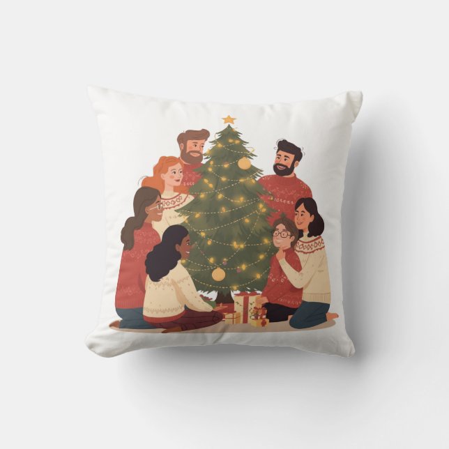 Christmas Family & Friends Cozy Holiday pillow Kissen (Vorderseite)