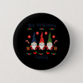 Christmas Family Gnomes Cute And Funny T Shirt Button (Vorderseite)