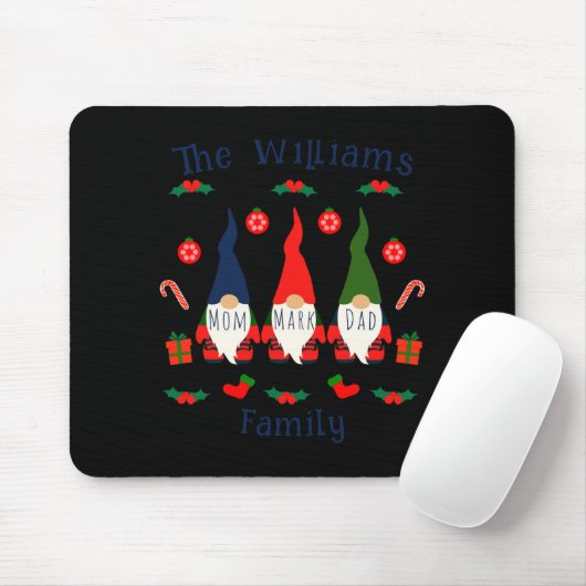 Christmas Family Gnomes Cute And Funny T Shirt Mousepad (Mit Mouse)