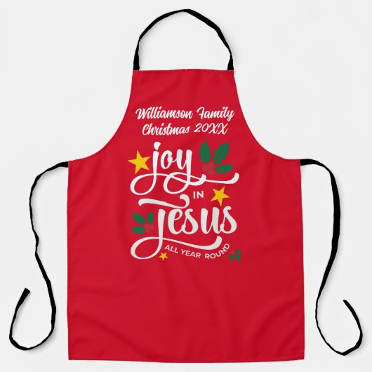 Christmas Family JOY IN JESUS Custom Christian Schürze (Vorderseite)