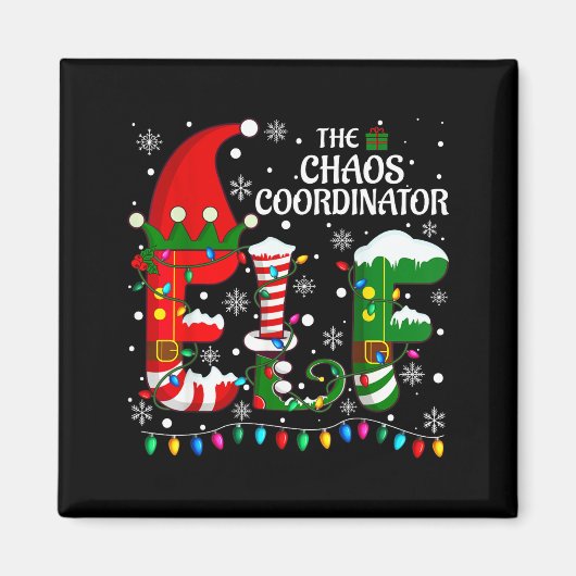 Christmas Family Matching Pajamas Chaos Coordinato Magnet (Vorne)