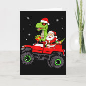 Christmas Family Matching Santa Truck Dinosaur Boy Karte (Vorderseite)