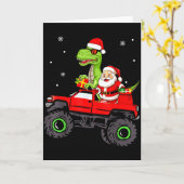 Christmas Family Matching Santa Truck Dinosaur Boy Karte (Gelbe Blume)