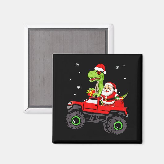 Christmas Family Matching Santa Truck Dinosaur Boy Magnet (Vorderseite/Rückseite)