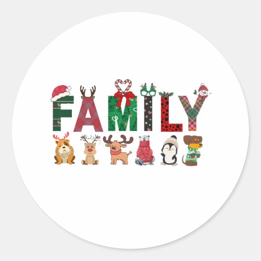 Christmas Family Matching Shirts | holiday family  Runder Aufkleber (Vorderseite)