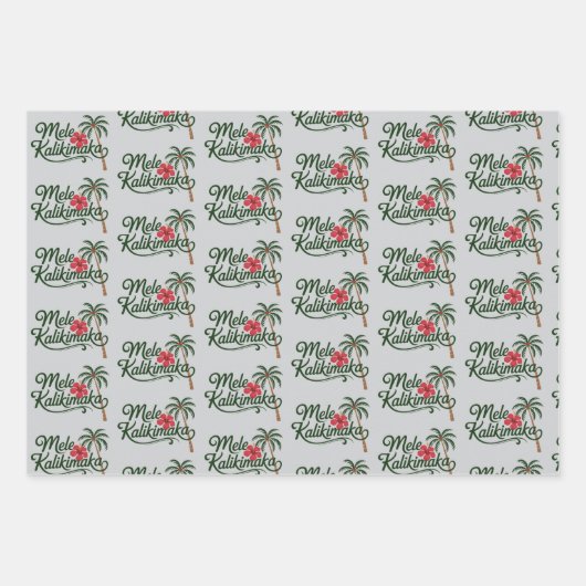 Christmas Family Mele Kalikimaka Hawaii Beach Geschenkpapier Set (Vorderseite)