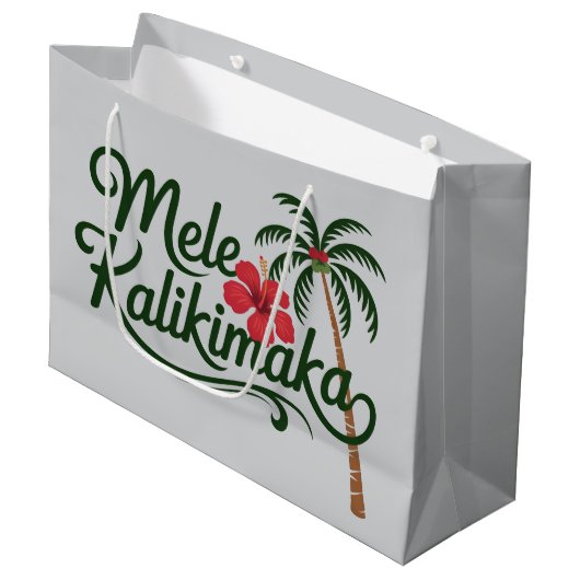 Christmas Family Mele Kalikimaka Hawaii Beach  Große Geschenktüte (Vorderseite Schrägansicht)
