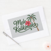 Christmas Family Mele Kalikimaka Hawaii Beach Rechteckiger Aufkleber (Umschlag)