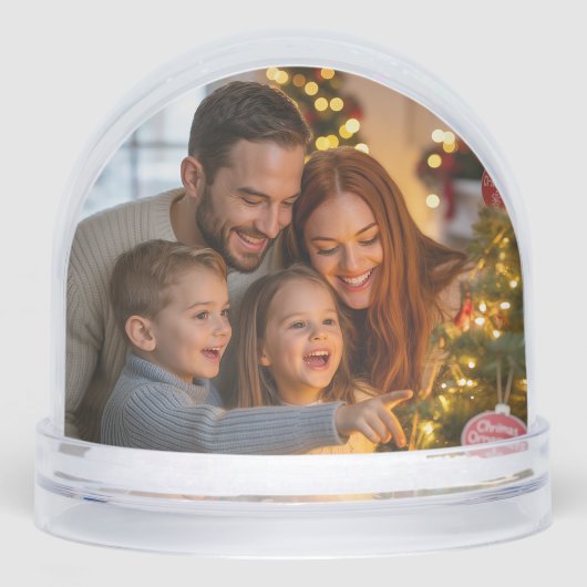 Christmas Family Photo Custom Schneekugeln (Vorderseite)