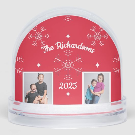 Christmas Family Photo Snow Globe Schneekugeln (Vorderseite)