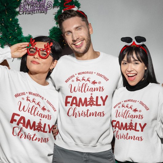 Christmas Family Reunion with Name Sweatshirt