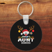 Christmas Family Santa's Aunt Reindeer Pajama  Schlüsselanhänger (Vorderseite)