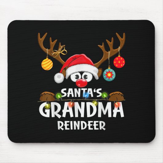 Christmas Family Santa's Grandma Reindeer Pajama Mousepad (Vorne)