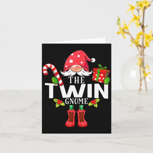Christmas Family The Twin Gnome Matching  Karte (Gelbe Blume)