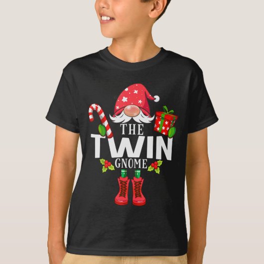 Christmas Family The Twin Gnome Matching T-Shirt (Vorderseite)