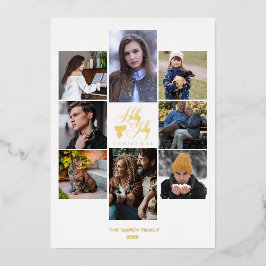 Christmas Fancy Modern Chic Collage 8 Photos Folien Feiertagskarte