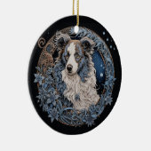 Christmas Fantasy Aussie Keramik Ornament (Rechts)