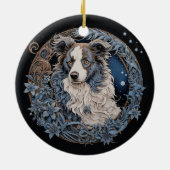 Christmas Fantasy Aussie Keramik Ornament (Hinten)